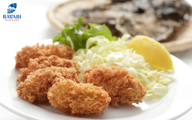 Crispy fried oysters with egg